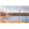 Image 1 : Jean Marie Zupan (John M. Zupan 1941-1998) unframed original watercolour painting of a lake scene in