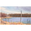 Image 2 : Jean Marie Zupan (John M. Zupan 1941-1998) unframed original watercolour painting of a lake scene in