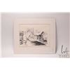 Image 2 : Jerry Heine, mat framed original ink drawings of small buildings, dated 1972, 8" X 10 1/2"