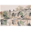 Image 1 : Jerry Heine unframed original watercolour painting, titled " Stirling Bridge" and dated 9/83, 8" X 1