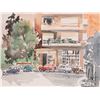Image 1 : Jerry Heine unframed original watercolour painting, titled "View from Fleming Hotel, Rome 9/83", 8" 