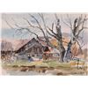 Image 1 : Jerry Heine unframed original watercolour painting, titled on verso " Ottowa Farm #1", 9" X 12"
