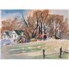 Image 1 : Jerry Heine unframed original watercolour painting, titled on verso " Buildings Near Ottowa", 9" X 1