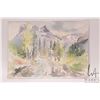 Image 2 : Jerry Heine unframed original watercolour painting of a mountain and road scene, 10" X 14"