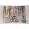 Image 2 : Jerry Heine unframed original watercolour painting of a yong boy fishing, 14" X 18"
