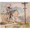Image 1 : Jerry Heine unframed original watercolour painting of a village home, 14" X 17"