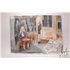 Image 2 : Jerry Heine unframed original watercolour painting of a young girl sitting outside the station, 16" 