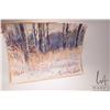 Image 2 : Jerry Heine unframed original watercolour painting of a wintry forest scene, 22" X 28 1/2"