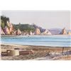 Image 1 : John M. Zupan (1941-1998) framed original watercolour painting, titled "Taylor Point" and signed by 
