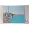 Image 2 : John M. Zupan (1941-1998) unframed acrylic on board painting of Lucky Lady fishing boat, 16" X 20"