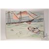 Image 2 : John M. Zupan (1941-1998) unframed original watercolour on artist board painting of a sailors trying
