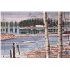 Image 1 : John M. Zupan (1941-1998) framed original watercolour painting of a winter lake scene with birch tre