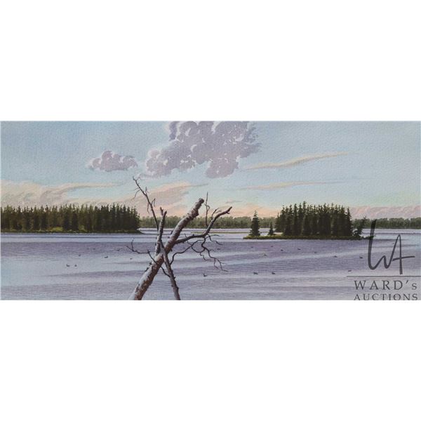 John M. Zupan (1941-1998) unframed original watercolour painting, titled on verso " Summer Afternoon