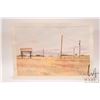 Image 2 : John M. Zupan (1941-1998) unframed original watercolour painting of a view power poles in a field, 9