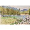 Image 1 : John M. Zupan (1941-1998) unframed original watercolour and ink drawing, titled " Similkamen River a