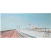 Image 1 : John M. Zupan (1941-1998) unsigned and unframed acrylic on board painting of a gas station with spee