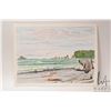 Image 2 : John M. Zupan (1941-1998) unsigned and unframed original watercolour landscape of a lake shore with 