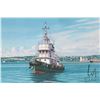Image 3 : John M. Zupan (1941-1998) unsigned and unframed original watercolour of the tug boat Vega near a por