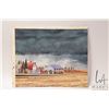 Image 2 : John M. Zupan (1941-1998) unsigned and unframed original watercolour of a stormy sky over a farm. Fr