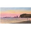 Image 1 : John M. Zupan (1941-1998) unsigned and unframed original watercolour of a sunset shoreline. From the