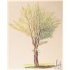 Image 1 : John M. Zupan (1941-1998) unsigned and unframed original watercolour of tree in spring. From the est