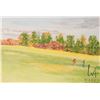 Image 1 : John M. Zupan (1941-1998) unsigned and unframed original watercolour of tree line with figures. From