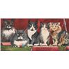 Image 1 : John M. Zupan (1941-1998) framed original watercolour painting of five cats, 4 1/2" X 9 1/2"