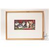 Image 2 : John M. Zupan (1941-1998) framed original watercolour painting of five cats, 4 1/2" X 9 1/2"