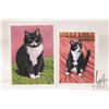 Image 1 : John M. Zupan (1941-1998) two unframed original watercolour paintings of black and white cats, inclu