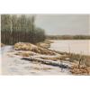 Image 1 : John M. Zupan (1941-1998) framed original watercolour painting, labelled on verso "Winter Day at Taw
