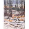 Image 1 : John M. Zupan (1941-1998) framed original watercolour painting, titled on verso "Winter Sunset", 14"