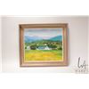 Image 2 : John M. Zupan (1941-1998) framed acrylic on canvas painting of roof tops in a valley, intialled by a