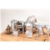 Image 2 : Model of a Steam Engine powered steel turbin generator on 19 1/2" wood base, note: this is a model, 
