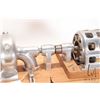 Image 3 : Model of a Steam Engine powered steel turbin generator on 19 1/2" wood base, note: this is a model, 