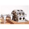 Image 4 : Model of a Steam Engine powered steel turbin generator on 19 1/2" wood base, note: this is a model, 