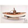 Image 1 : Wooden boat with live steam engine, needs tlc to get in running order, 19 1/2" X 9"