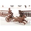 Image 4 : Four vintage cast metal toys including three horse drawn fire engines and one horse drawn US Mail