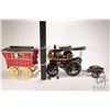 Image 2 : Two wooden models including traveller's caravan and a steam tractor 14" L X 9 1/2" H