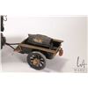 Image 3 : Two wooden models including traveller's caravan and a steam tractor 14" L X 9 1/2" H
