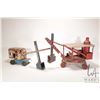 Image 1 : Two vintage tin toy steam shovels including 19" L X 7" H Wyandott and a Richards Toys 18" L X 12" H