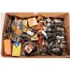 Image 2 : A boxed Minilabs crystal radio kit, and a tray of miscellaneous radio tubes, JFD Lightning Arresters