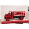 Image 4 : Four Texaco motif die-cast 1:34 scale trucks including flatbed and trailer with pipe, 1918 Mack tank