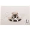 Image 1 : Antique sterling silver inkwell with British hallmarks, dated 1926 London, includes original glass l