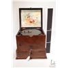 Image 2 : Antique Celesta music box with seventeen punched steel music discs, in fruit wood case with flip top