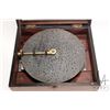Image 4 : Antique Celesta music box with seventeen punched steel music discs, in fruit wood case with flip top
