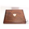 Image 8 : Antique Celesta music box with seventeen punched steel music discs, in fruit wood case with flip top