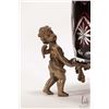 Image 3 : Ruby flash cut to clear biscuit barrel and three cherub bronze base, 10" in height
