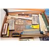 Image 2 : Selection of architectural drawing tools including T-square, slide rules, assorted stencils, rulers,