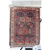 Image 1 : 100% handmade Iranian wool carpet "Bakhtyar" with overall geometric design, red background and highl