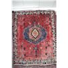 Image 1 : 100% handmade Iranian wool carpet "Sirjan" with center medallion, overall floral design and red back